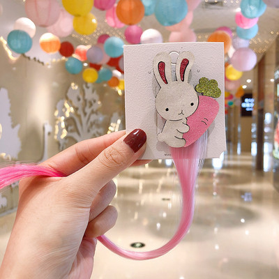 Gyerek Hajcsat Barrettes Rajzfilm Állat Egyszarvú Színes Paróka Haj Kiegészítők Lányok Hajcsat Hamis csavart fonott fejdísz