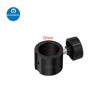 32 mm 25 mm Индустриален стерео микроскоп Стойка за видеокамера Ограничение за фиксиране на позицията Пръстен Държач Метален колонен бар Адаптер с винт