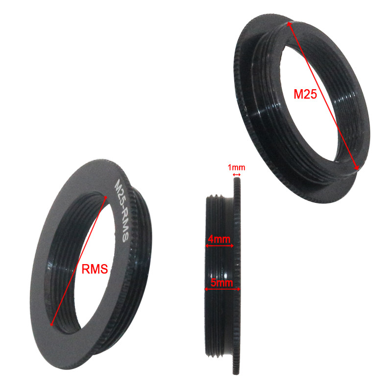 Mikroskoobi objektiivi adapteri rõngas C-kinnitus RMS M42 ja RMS väliskeermega 20,2 mm väliskeermega 15,2 mm M25 ja RMS adapteriga