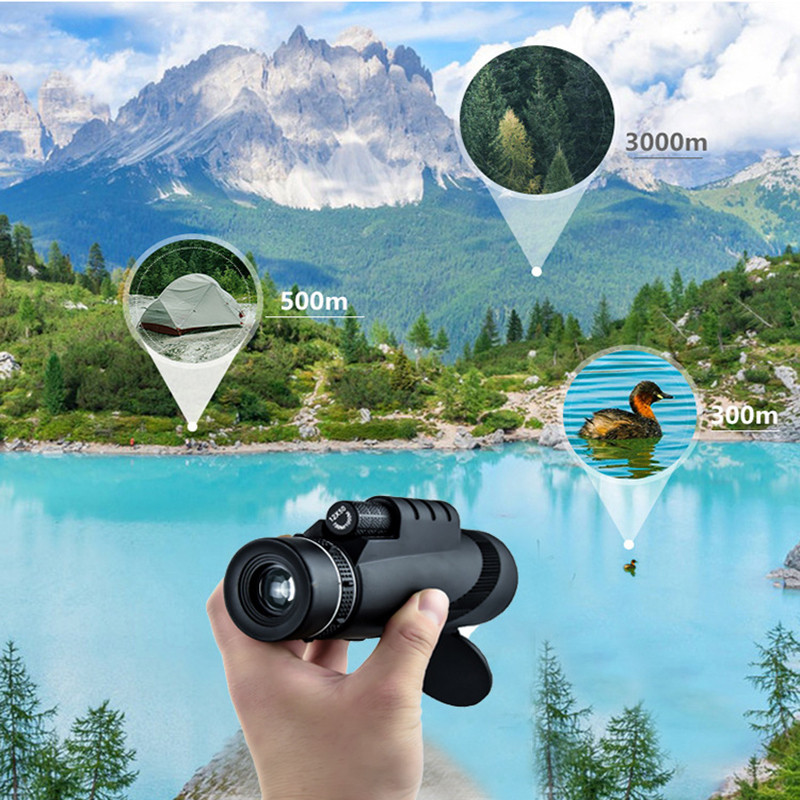 Āra koncertu kamera ceļojumu pārnēsājams teleskops HD 40 × 60 binokļi ar augstu palielinājumu vājā apgaismojumā nakts redzamības ūdensizturīgs objektīvs