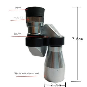 8X20 джобен външен монокулярен телескоп Мини микроскоп с капак за лупа Щипка за телефон Леща Печат Оценяване Наблюдение на птици Ново