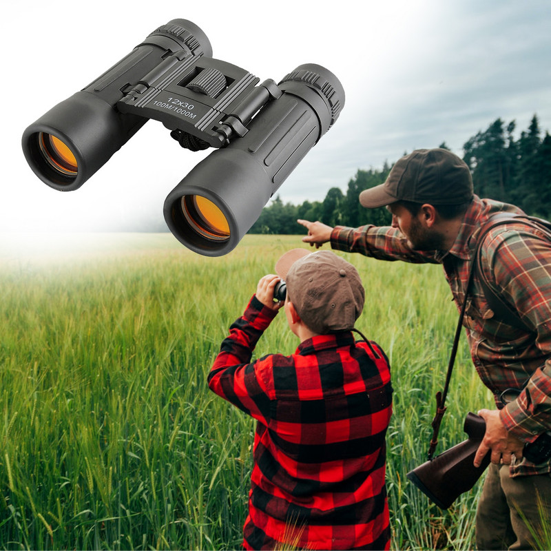 Professionaalne HD teleskoop 12X30 optiline punase filmiga minibinoklid 130M-1000M telefoni binoklid suure suurendusega prisma binoklid