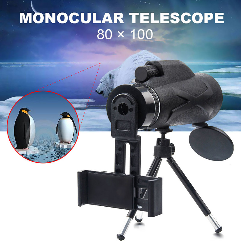 Telescop optic BAK4 cu prismă portabilă cu zoom monocular 80X100 pentru vânătoare pentru camping