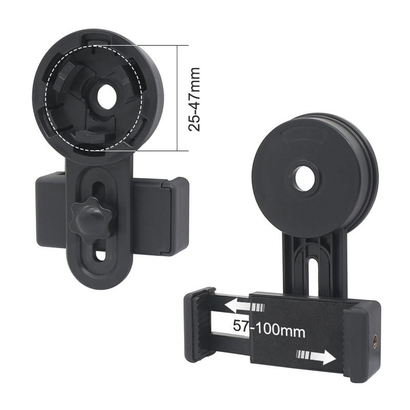 Kinnitus mikroskoobi okulaarile nutitelefoni klambrile teleskoobid binokulaarsele bioloogilisele mikroskoobile Sissetõmmatav plastikklamber