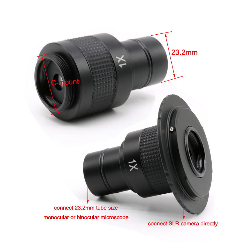 Adaptér pre zrkadlovku na bajonet C-mount, adaptér pre jednooká zrkadlovku na pripojenie mikroskopu a zrkadlovky Canon Nikon
