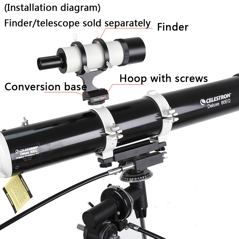 Multifunkčný 34 mm rybinový drážkový sprievodca hviezdnym vyhľadávačom, zrkadlová základňa, príslušenstvo pre astronomický ďalekohľad