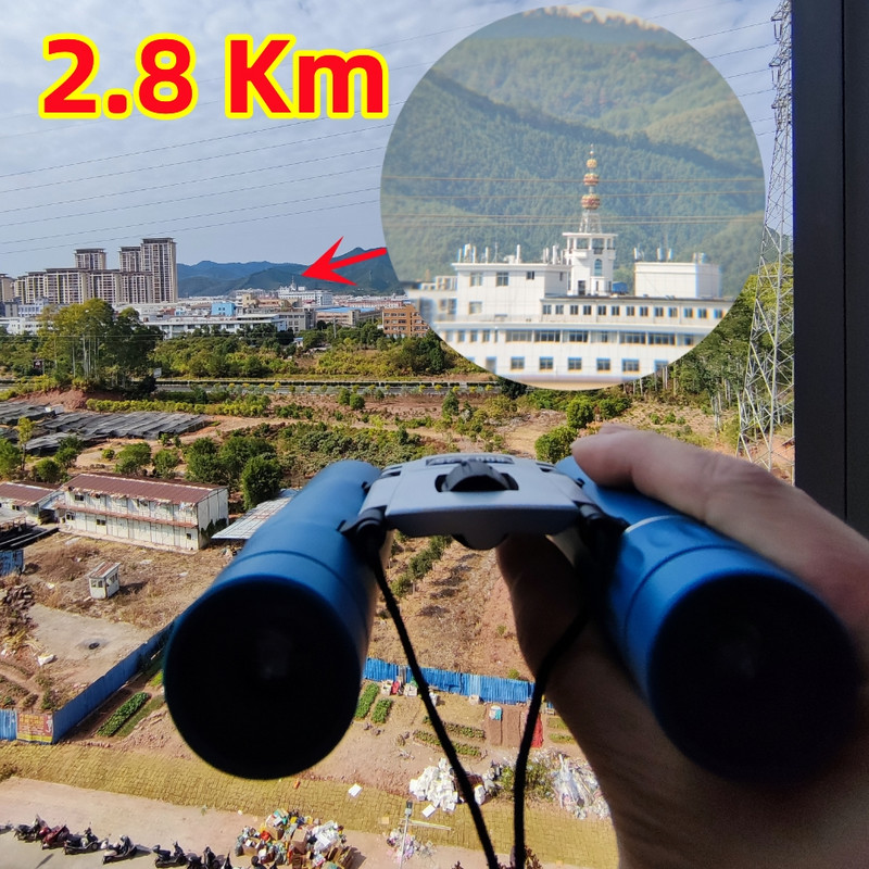 Krāsaini binokļi HD jaudīgi liela attāluma profesionāli teleskopi pārnēsājami okulāri kempinga aprīkojumam āra sporta pārgājieniem