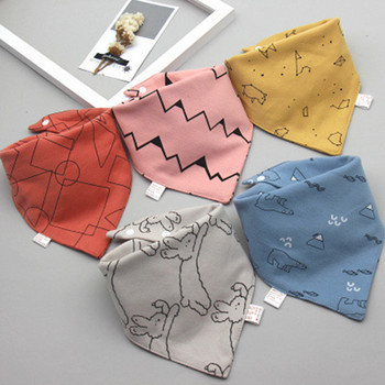 Baby Bibs Triangle Double Cotton Bibs Cartoon Print Saliva Towel Ποδιά για μωρά αγόρια για κορίτσια βαμβάκι