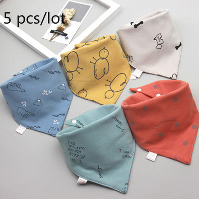 Бебешки лигавници Триъгълни двойни памучни лигавници Анимационен печат Слюнка Хавлиена кърпа Бебешки момчета Момичета Престилка за хранене Памук