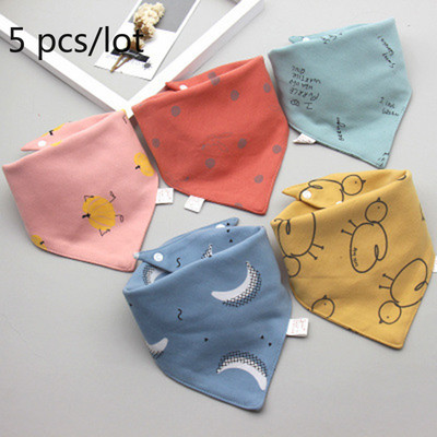 Бебешки лигавници Триъгълни двойни памучни лигавници Анимационен печат Слюнка Хавлиена кърпа Бебешки момчета Момичета Престилка за хранене Памук