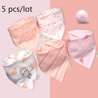 Бебешки лигавници Триъгълни двойни памучни лигавници Анимационен печат Слюнка Хавлиена кърпа Бебешки момчета Момичета Престилка за хранене Памук
