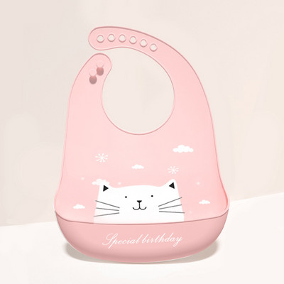 Бебешки лигавници с анимационни животни Водоустойчиви меки силиконови лигавници Оригващи кърпи Бебе Момиче Момче Неща за хранене Отпечатани Регулируеми Детски Деца