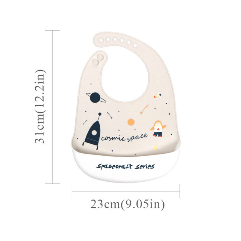 Бебешки лигавници с анимационни животни Водоустойчиви меки силиконови лигавници Оригващи кърпи Бебе Момиче Момче Неща за хранене Отпечатани Регулируеми Детски Деца