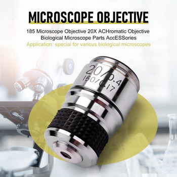Нов микроскопски обектив 185, 20X ахроматичен обектив, части за биологичен микроскоп, аксесоари