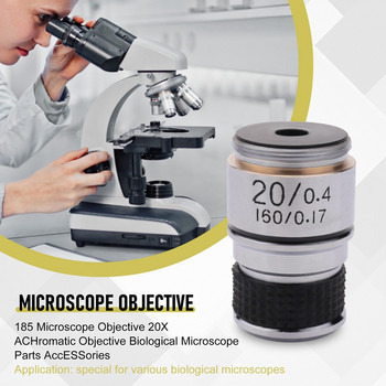 Нов микроскопски обектив 185, 20X ахроматичен обектив, части за биологичен микроскоп, аксесоари