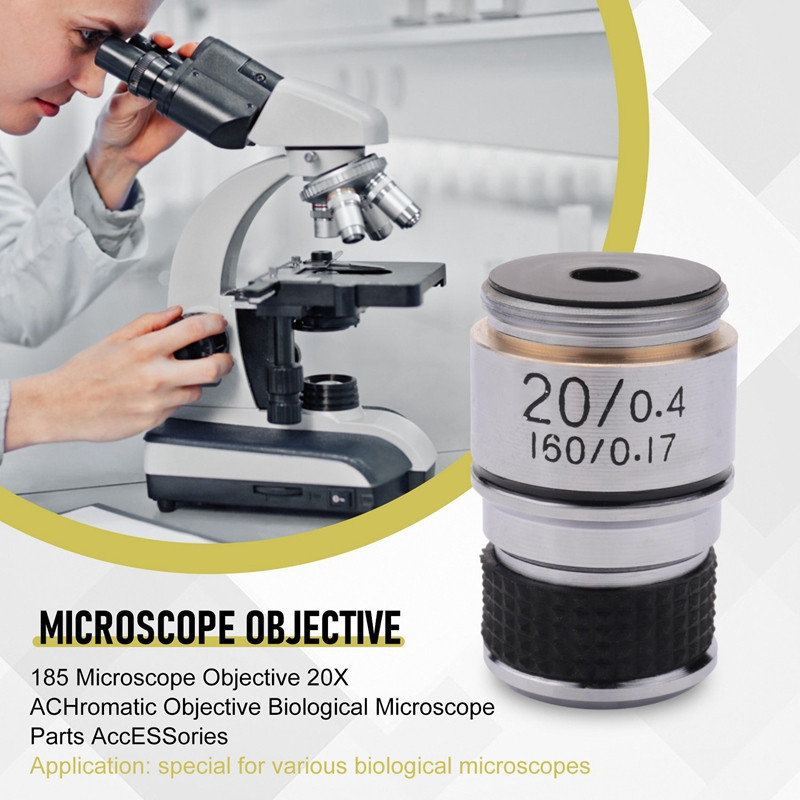 Obiectiv pentru microscop nou 185 Obiectiv acromatic 20X Accesorii de piese pentru microscop biologic