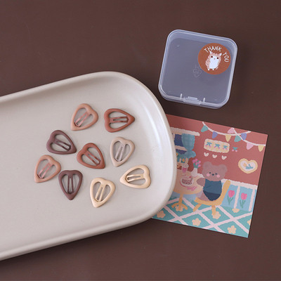 10 gab. Matētas vienkāršības matu sprādzes meitenēm Zvaigzne ovāls trīsstūris kvadrātveida matu sprādzes bērniem Snap matu sprādzes Matu sprādzes Click Clack