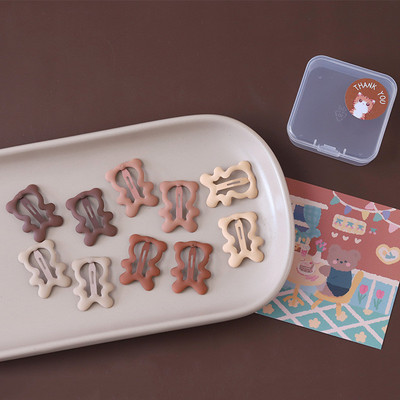 10 gab. Matētas vienkāršības matu sprādzes meitenēm Zvaigzne ovāls trīsstūris kvadrātveida matu sprādzes bērniem Snap matu sprādzes Matu sprādzes Click Clack