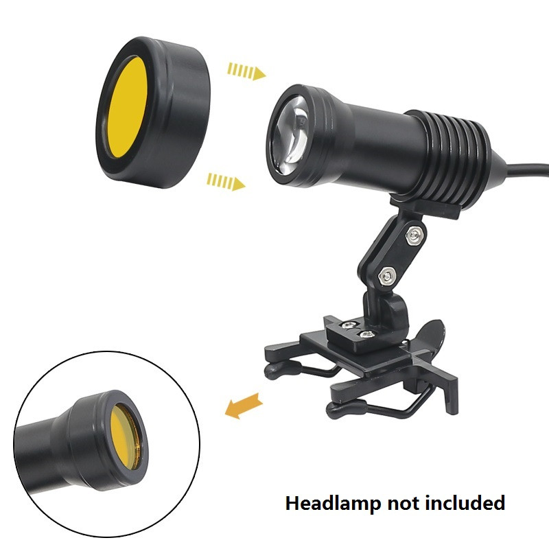 12/16/18/20 mm vidinio skersmens geltonas filtras, skirtas LED dantų priekinių žibintų priekiniams žibintams dantų lupos apšvietimo priedo dalis