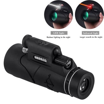 Многофункционален монокъл BAK4 Prism HD 12X50 Zoom Водоустойчив оптичен телескоп Фенерче за къмпинг на открито Монокъл/бинокъл