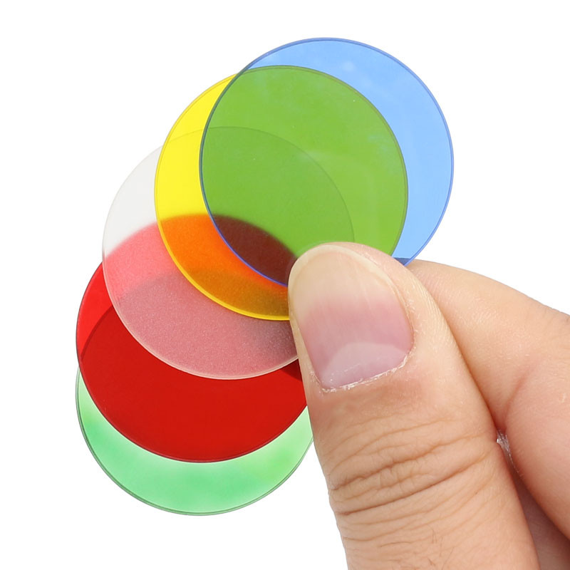 1 tk 35 mm mikroskoobifilter roheline sinine kollane valge punane läbipaistev matt optiline klaas bioloogilise mikroskoobi tarvikute jaoks