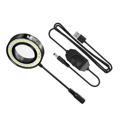 MaAnt Регулируема LED пръстеновидна светлина Монокулярен бинокулярен микроскоп Камера Лампа Източник със защита на очите за Mainboad Ремонтни инструменти