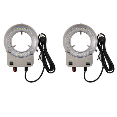 2X 48 LED промишлен микроскоп Камера Светлинен източник Пръстен Лампа Светлинен осветител Лампа Регулируема яркост USB интерфейс
