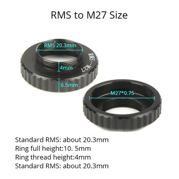 2 τμχ Προσαρμογέας αντικειμενικών φακών μικροσκοπίου RMS σε M27 για το μικροσκόπιο Zeiss