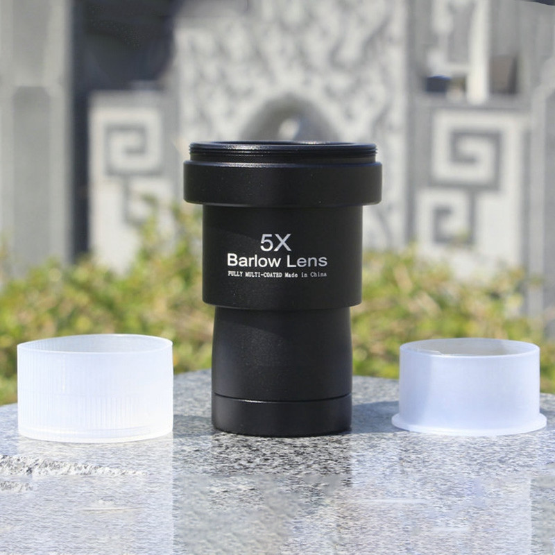 1,25 colio 5X Barlow objektyvas, visiškai metalinė žalia plėvelė su M42 sriegiu, skirta standartinio teleskopo okuliaro astronomijai