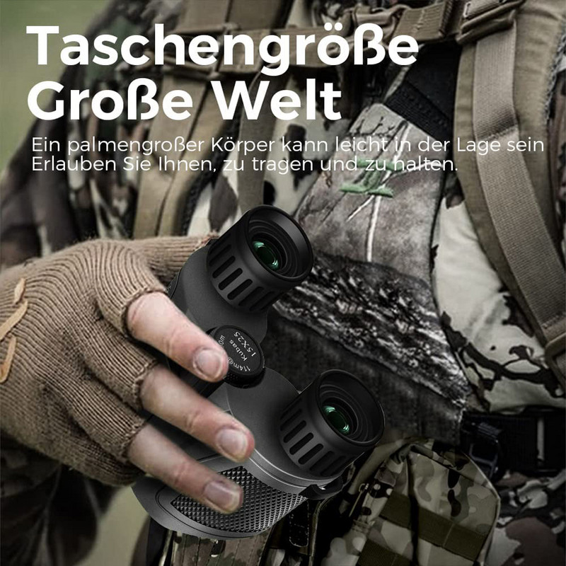 Binoclu profesional compact 15X25 Binoclu portabil la distanță lungă BAK4 Prism rezistent la apă pentru vânătoare în aer liber