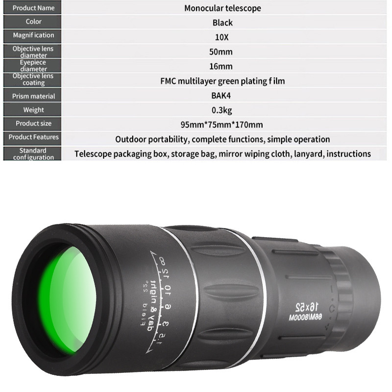 Telescop monocular cu zoom mini de buzunar Telescop monocular pentru călătorie în aer liber Telescop monocular cu vedere nocturnă