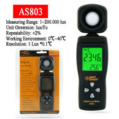 SMART SENSOR AS803 šviesos matuoklis Lux/Fc fotometras fotografija Skaitmeninis liukso matuoklis iliuminometras Aplinkos testeris spektrometras