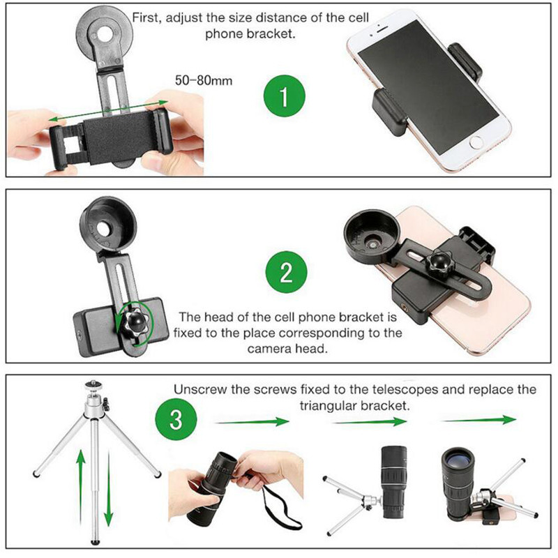 Výkonný 40X60 monokulárny mobilný telefón ďalekohľad vodotesný ďalekohľad s dlhým dosahom pre nočné videnie na kempovanie a pozorovanie vtákov a poľovníctvo