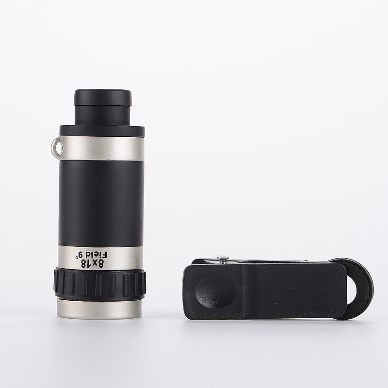 Telescop monocular portabil 8x18 pentru telefon HD Zoom Telescop mobil Telescop Lentila optică cu clemă pentru telefon