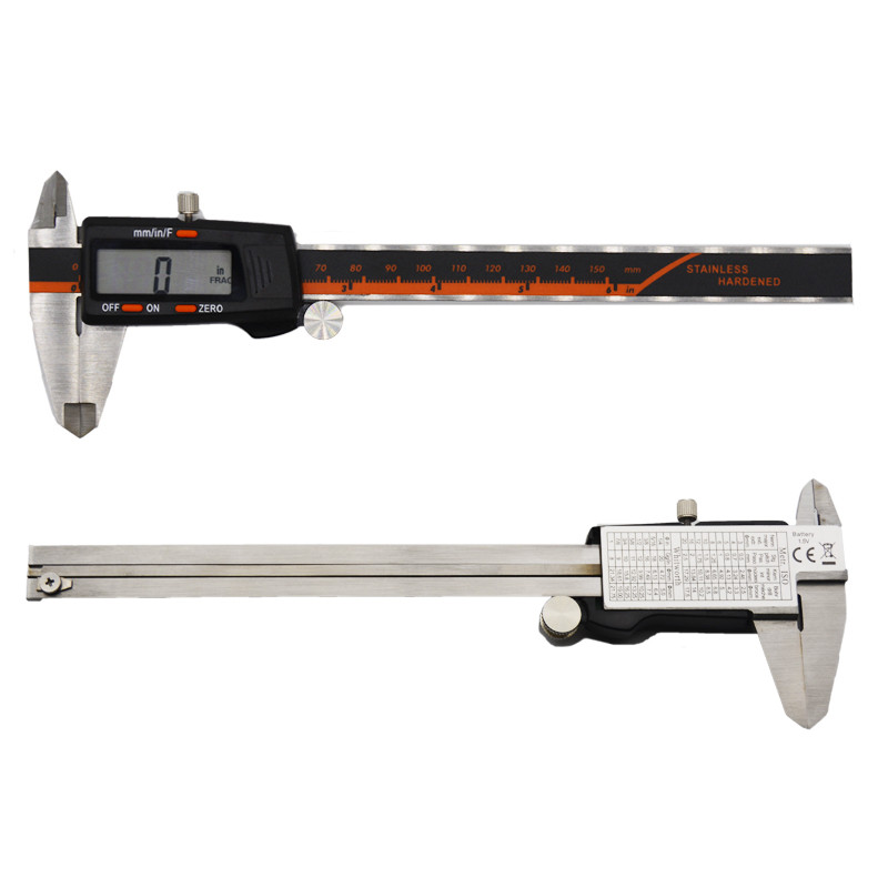 6 colių 150 mm matavimo įrankio apkaba Nerūdijančio plieno skaitmeninė apkaba Messschieber paquimetro matavimo priemonė Vernier suportai
