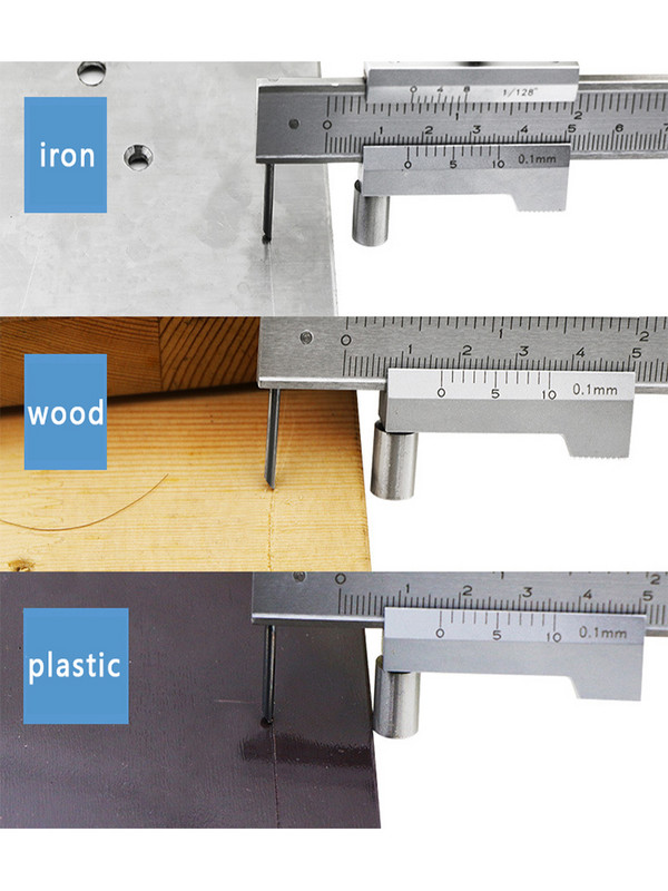 0-200 mm ženklinimo vernierio apkaba su nerūdijančio plieno karbido šlifuokliu lygiagrečiai ženklinant Vernier apkabos žymėjimo matuoklio įrankį