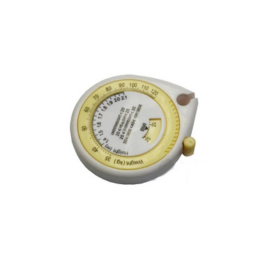 KMI matavimo juosta Kūno masės indeksas Paspaudžiamas mygtukas Ištraukiama fiksavimo juosta 150 cm Skaičiuoklė Dieta Lengva Patiems Matuoti Įrankiai