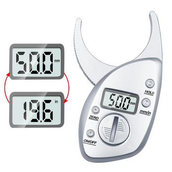 Цифров калипер за телесни мазнини Калипер за кожни гънки LCD дисплей Калипер за телесни мазнини Анализатор на гънки Измерване на дебелина Калипер