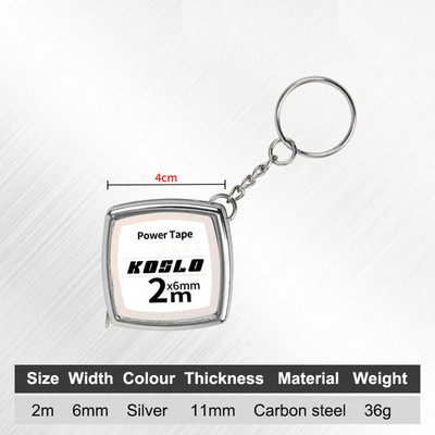 2 m mõõdulint Sissetõmmatav joonlaud Võtmehoidja Ehitustööriistad Terasest paks tasku Sentimeeter puidutöötlemise mõõtmisjoonlaud