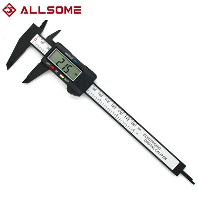 ALLSOME Digitálne posuvné meradlo Elektronické posuvné meradlo Posuvné meradlo Mikrometer Digitálne pravítko Merací nástroj 150 mm 0,1 mm
