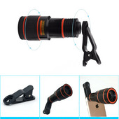 Telefon kamera lencse Univerzális Clip 12X zoom mobiltelefon teleszkóp objektív iPhone külső teleszkóp telefon tartozékok