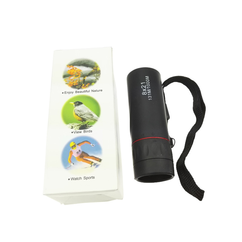 Telescop monocular optic HD 8x21, zoom reglabil, lentilă optică, binoclu, lunetă, lentile de acoperire, focalizare dublă, viziune de zi