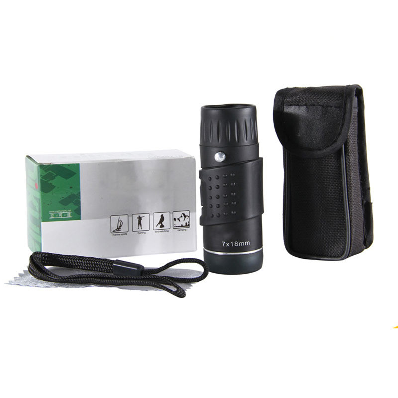 Monokulárny ďalekohľad 7X18 s plne potiahnutou optikou, HD kvalita, mini monokulárny poľovnícky koncertný pozorovací ďalekohľad, nočné videnie, šport