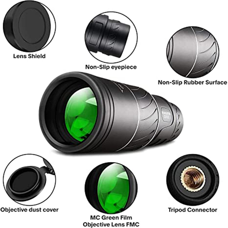 ZIYOUHU 16X52 Caza Monokularni teleskop s dvostrukim fokusom za dnevni i noćni lov HD prijenosni moćni dalekozor za kampiranje i planinarenje