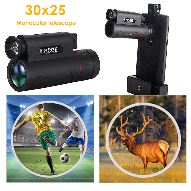 HD 30X25 cu lanternă, lunetă de buzunar monoculară cu laser, set de telescop cu vedere nocturnă în aer liber pentru camping, drumeții, vânătoare, vizitarea obiectivelor turistice