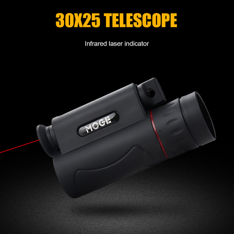 HD 30X25 cu lanternă, lunetă de buzunar monoculară cu laser, set de telescop cu vedere nocturnă în aer liber pentru camping, drumeții, vânătoare, vizitarea obiectivelor turistice