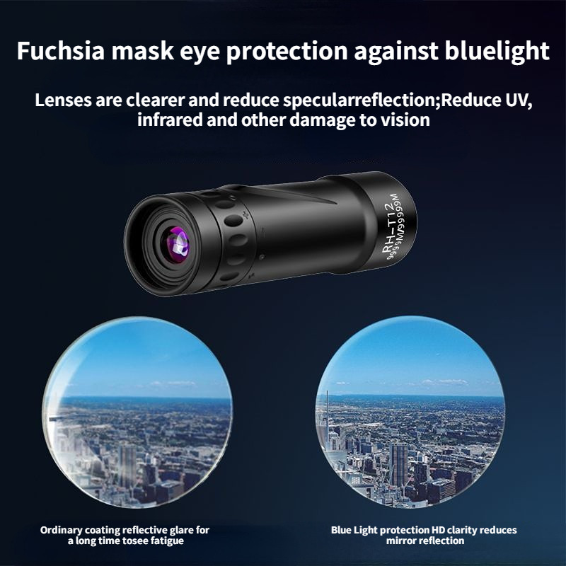 Monokulárny ďalekohľad s vysokým rozlíšením, vodotesný mini prenosný, nastaviteľný ohniskový bod pre pozorovanie vtákov, cestovanie a poľovníctvo