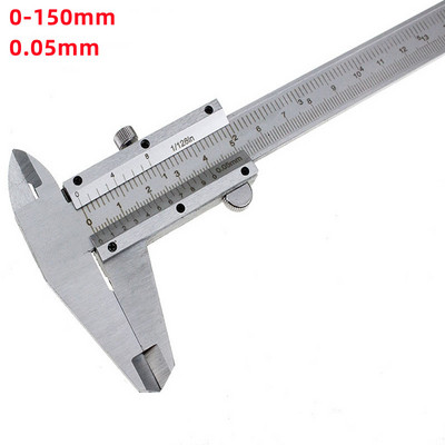 Vernier nihik 1/128 0,05 mm mikromeetri pidurisadulad 150 mm 0,02 mm liugmõõtur sees väljas sügavuse astme mõõtmise tööriist