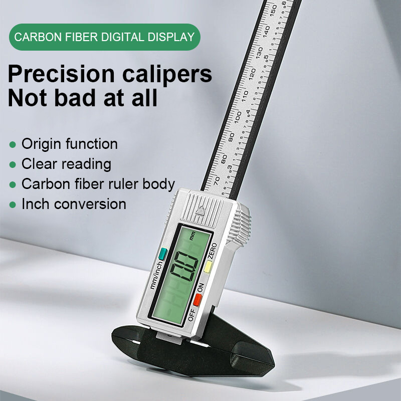 Digitális tolómérő 6 hüvelykes LCD elektronikus nóniuszos tolómérő 0-150 mm-es pachométer Digitális mikrométer Digitális vonalzó mérőeszközök
