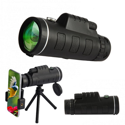 Monokulárny ďalekohľad 40x60 s optickým zoomom a HD objektívom BAK4 s hranolom, vodotesný, proti zahmlievaniu, nárazuvzdorný, nočné videnie na pozorovanie vtákov
